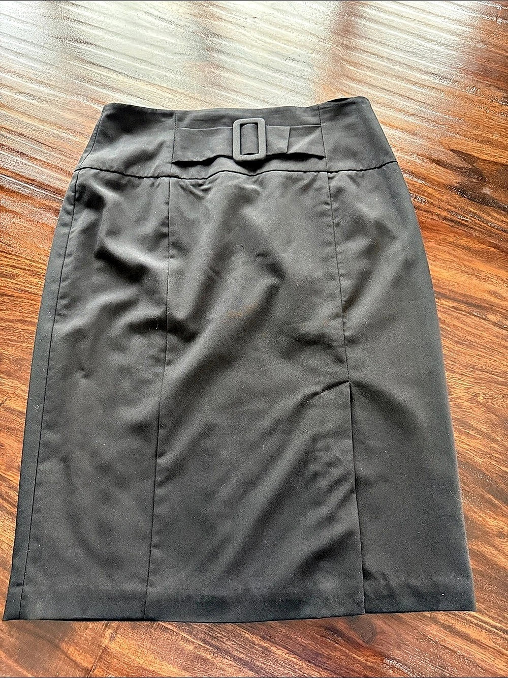 Worthington Black Pencil Skirt with Buckle Size 14